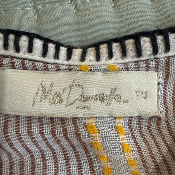 Mes Demoiselles Textured Striped Cardigan w sequin/fringe edge. OS VGUC - Picture 7 of 12